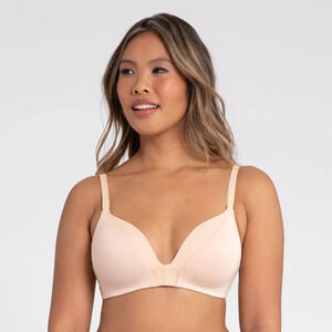 Lively All-Day Deep V No-Wire Convertible Padded Bra Toasted Almond Tan 36B